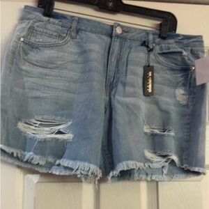 Charlotte Russe Light Blue Distressed Jean Shorts